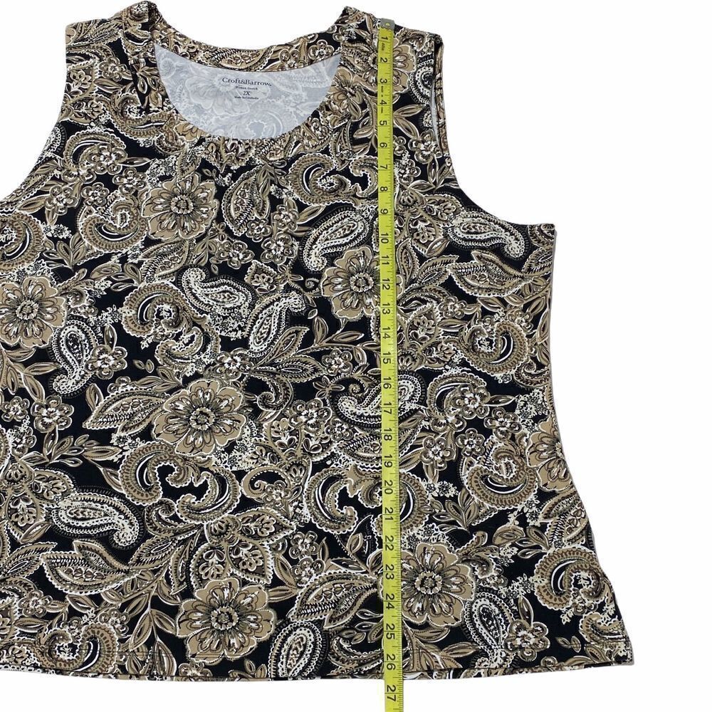 CROFT & Barrow Floral Paisley Sleeveless Blouse 2x - Picture 8 of 10